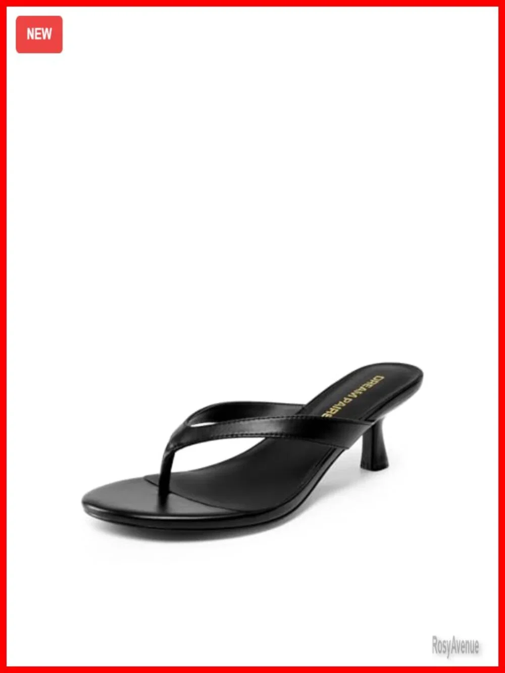 Kitten Heel Flip Flops, Low Heel Dress Sandals with Thong Strap, Cushioned